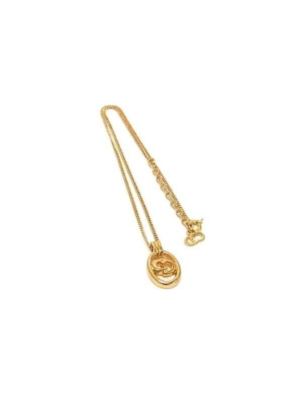 Dior Necklace CD Logo Gold Metal